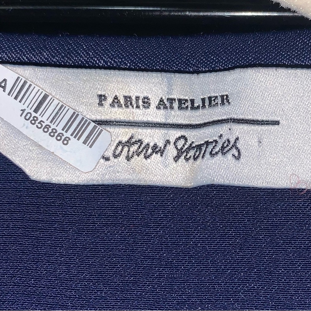 & Other Stories Navy Paris Atelier Label Wrap Dress Size 6 - Picture 7 of 10